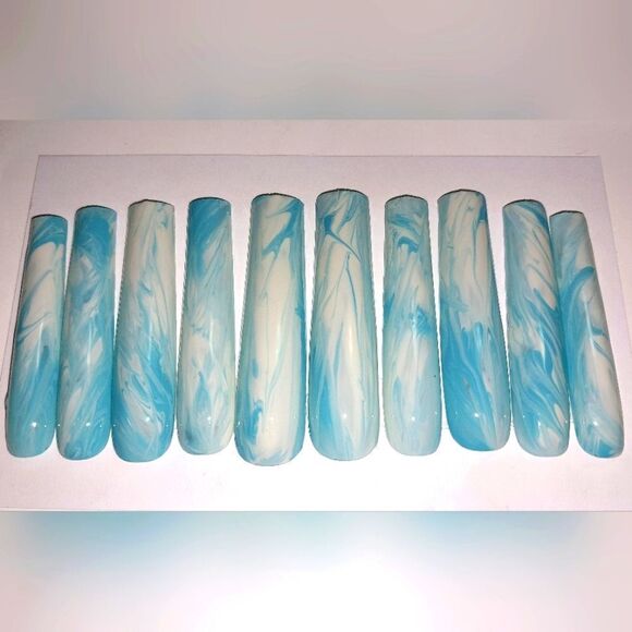 Hand crafted custom 10pc xxl long acrylic press on nails sz large - Picture 9 of 11